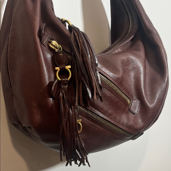 Salvatore Ferragamo Fringe Brown Leather Hobo Bag - Picture 3 of 12